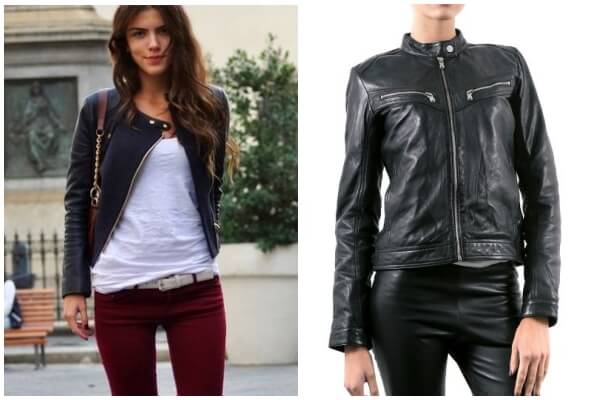 Blouson cuir biker femme